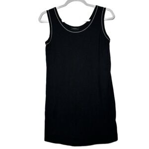 Jones New‎ York Black tank top dress black tunic White Contrast Stitching M